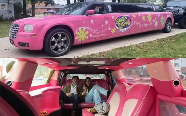 Необычная идея для бизнеса — розовый лимузин-такси