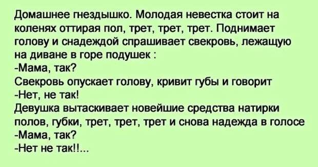 Что спросить у невестки. Молодая невестка.