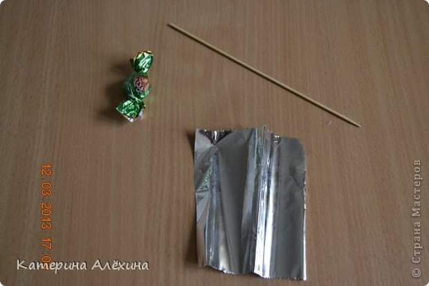 Мастер-класс Свит-дизайн Бумагопластика МК тюльпан с конфеткой Бумага гофрированная фото 2