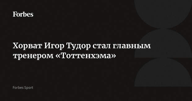 Хорват Игор Тудор стал главным тренером «Тоттенхэма»