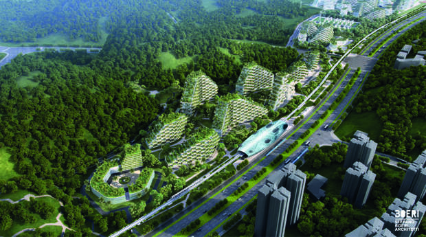 Китай ведет строительство уникального «города-леса», спроектированного архбюро Stafano Boeri Architetti. | Фото: hdfashion.tv/ vertaki.com.ua.