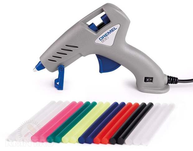 Термопистолет Dremel 930 с цветными клеевыми стрежнями
