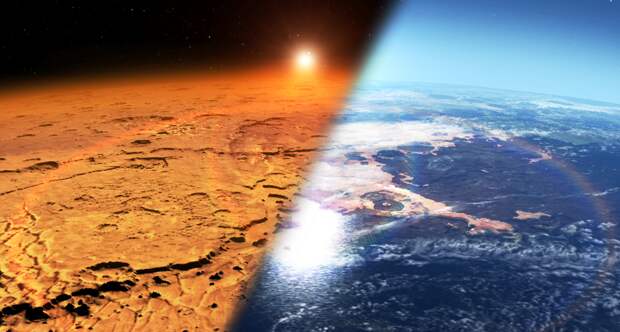 Иллюстрация: Nasa/Public Domain / Существует вероятность, что поверхность Марса раньше выглядела именно так, с плотной атмосферой и поверхность была заполнена жидкой водой 