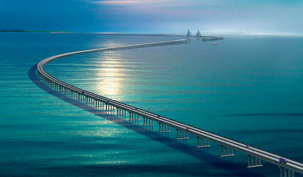 Мост Ханчжоу в Китае – самый длинный мост в мире