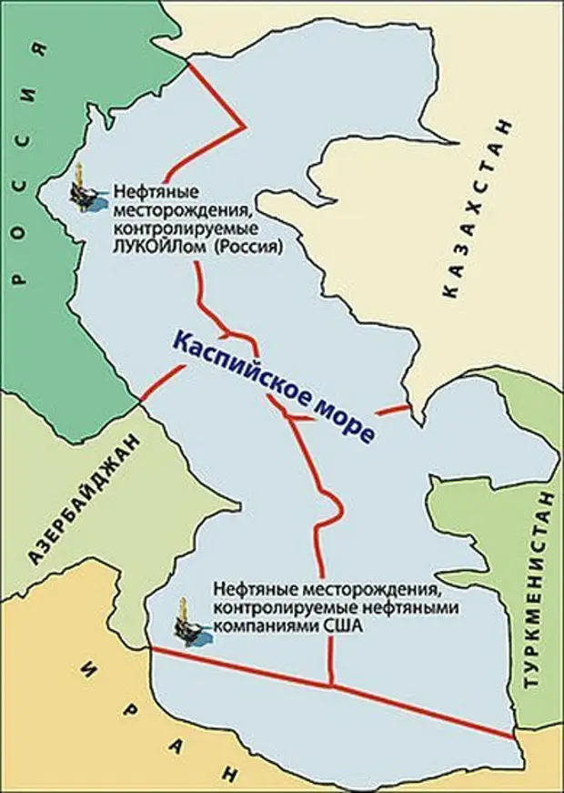 Карта каспийских стран