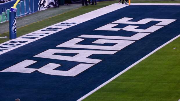 A view of the endzone at Lincoln Financial Field.