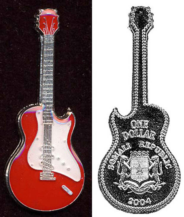 Монеты в форме гитар