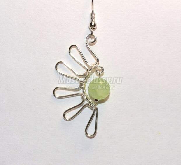 wire Wrap. Серьги из проволоки с ониксом
