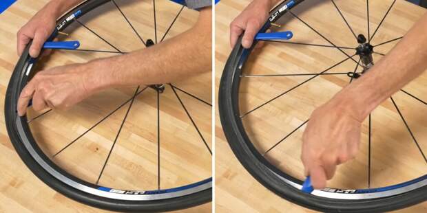Освободите один борт Как заклеить камеру велосипеда: освободите один борт