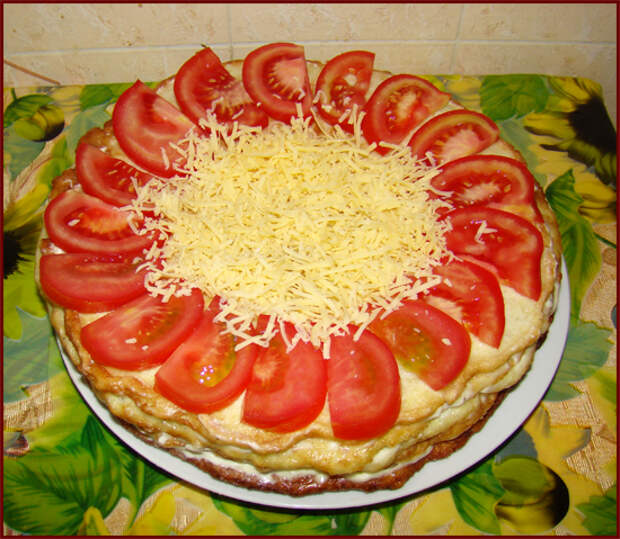 Закусочный кабачковый торт Закусочный кабачковый торт