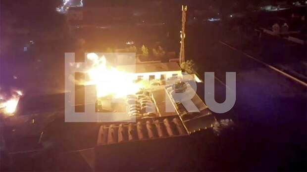 Пожар на АЗС в Дагестане сняли с коптера