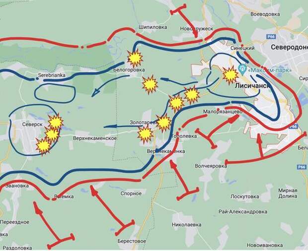 Российские войска ведут бой в южной части Лисичанска