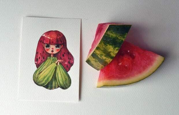 Ласковый арбуз. Автор: Мария Тиурина. Ласковый арбуз. Автор: Мария Тиурина.