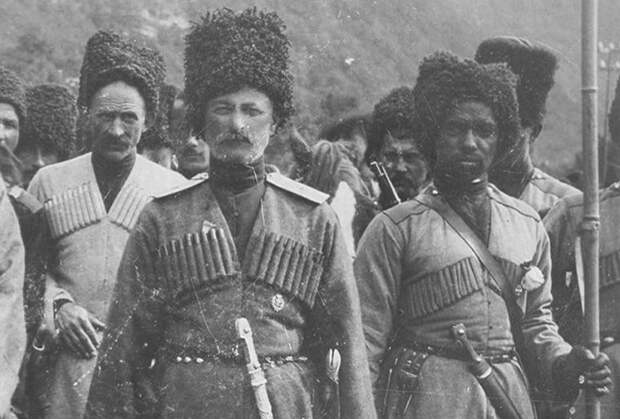 Всадники Абхазской сотни Черкесского полка Туземной (Дикой) дивизии. 1914 год