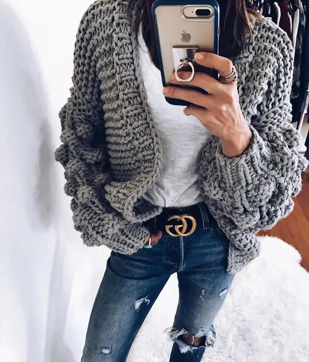 Кардиган крупной вязки фото 2