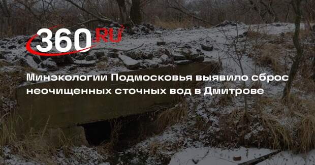 Минэкологии Подмосковья выявило сброс неочищенных сточных вод в Дмитрове