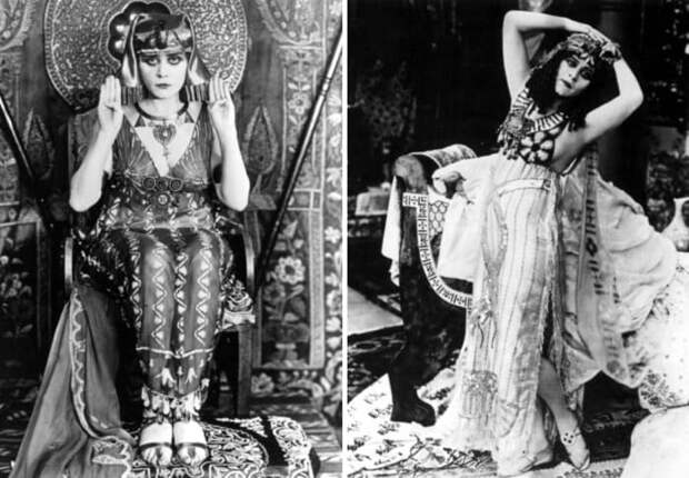 Теда Бара в роли Клеопатры, 1917 | Фото: vev.ru и elle.ru