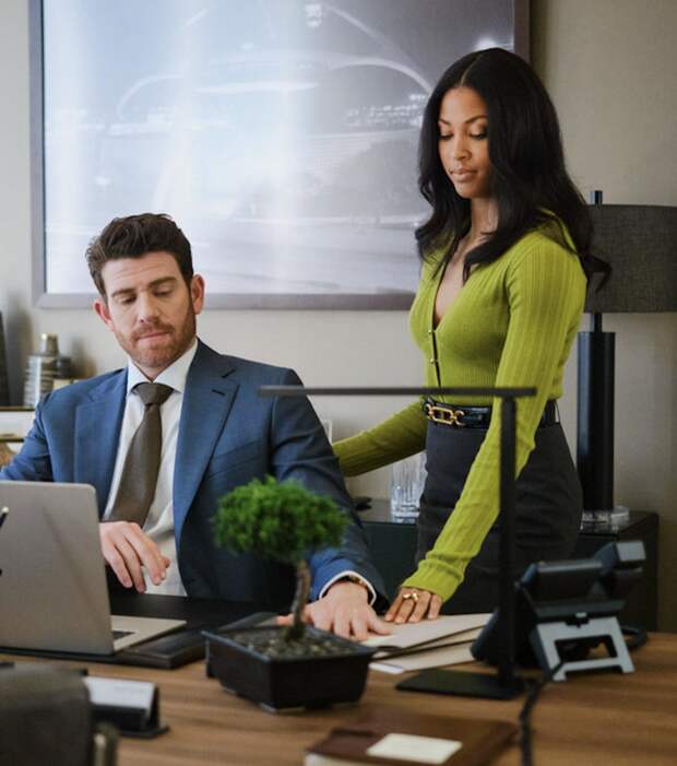 Bryan Greenberg and Lex Scott Davis on Suits LA.