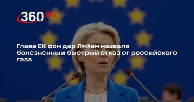 Глава ЕК фон дер Ляйен назвала болезненным быстрый отказ от российского газа