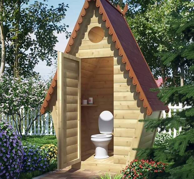 Туалет на даче может быть таким....