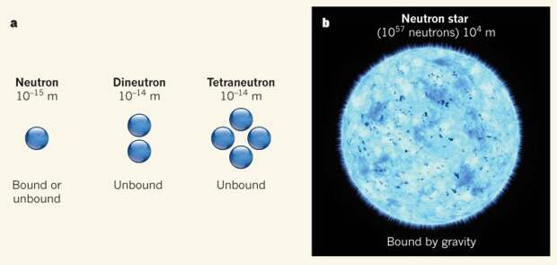 Сценарий первого ядерного синтеза во вселенной: слияние нейтрона с нейтроном, в результате чего образуется динейтрон