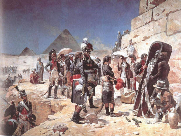 Наполеон в Египте осматривает мумию