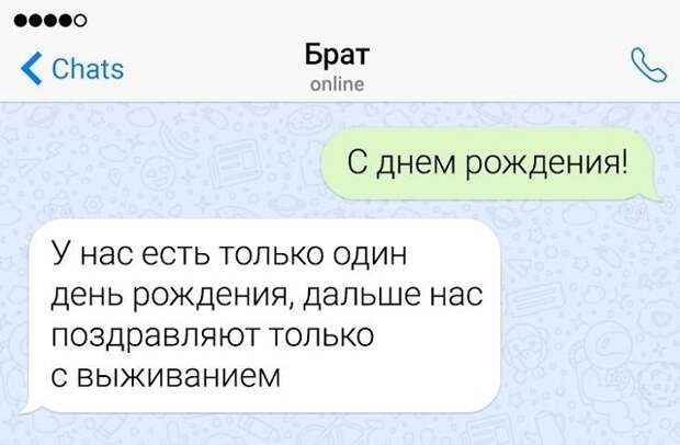 переписка про день рождения