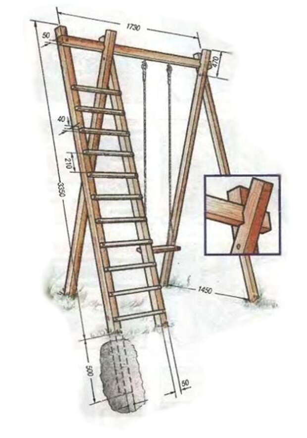 Чертежи детской площадки из дерева для дачи своими руками