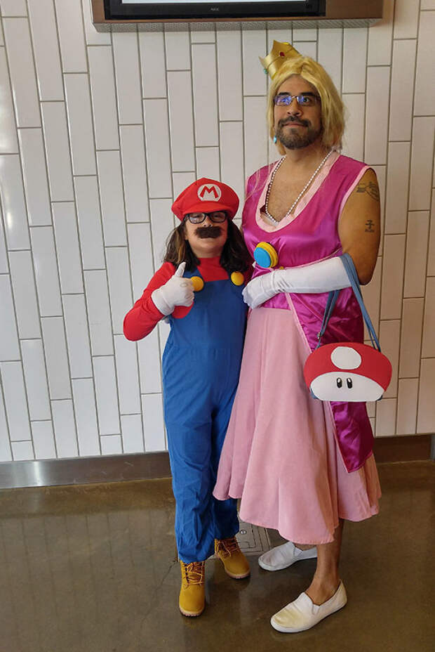 My Daughter Wanted To Go As Mario At Our Local Comic Con, So I Suggested I Go As Luigi. She Had A Better Idea...