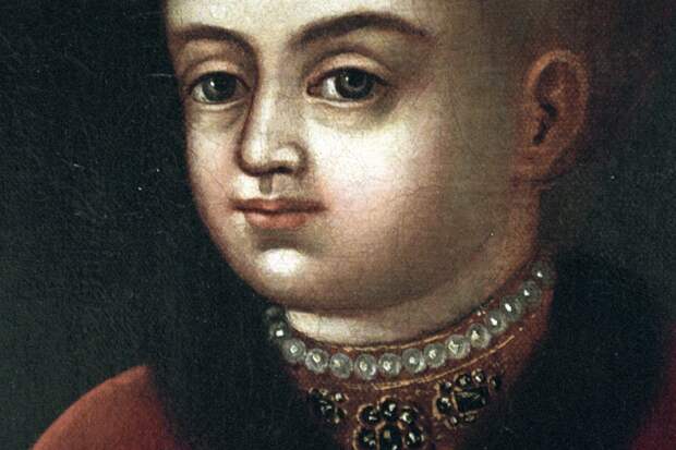 Репродукция картины неизвестного художника XVII века «Портрет царя Петра I в детском возрасте» с выставки «Петр Великий и Москва» в Государственной Третьяковской галерее