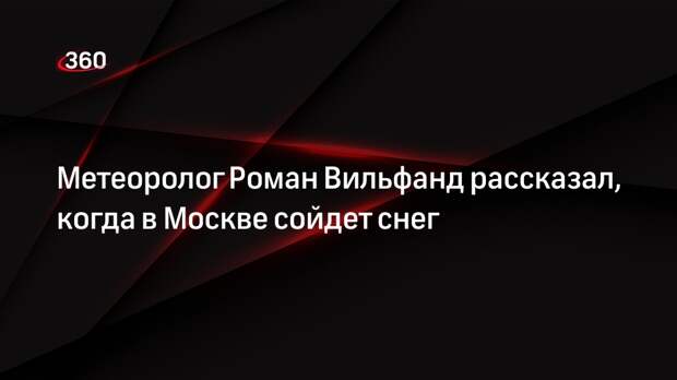 Метеоролог Роман Вильфанд рассказал, когда в Москве сойдет снег