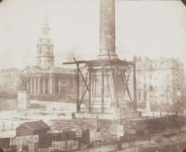 10. Строительство колонны Нельсона на Трафальгарской площади, 1844 год.  история, фото