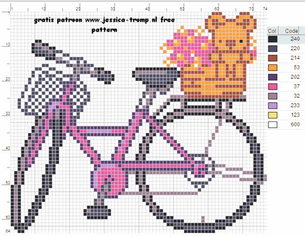 Вышиваем велосипед. Идеи со схемами (2) (700x542, 344Kb)