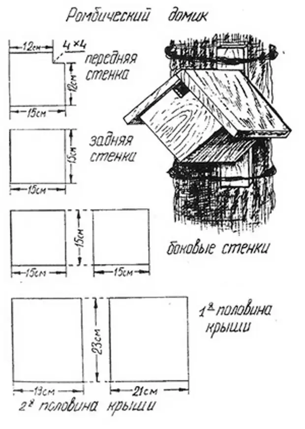 Домики для птиц своими руками чертежи и размеры