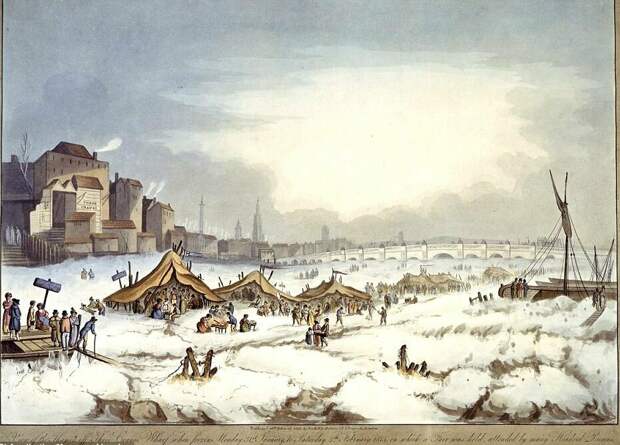 Абрахам Хондрус. Лёд на Темзе. 1677 г.