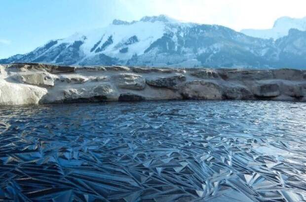 Замерзшее озеро в Швейцарии