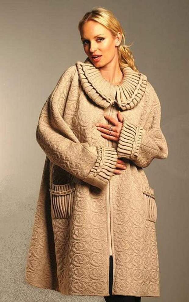 Модели вязанного пальто