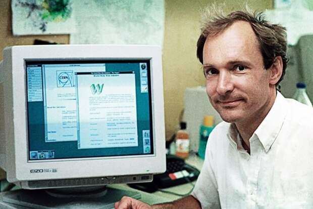 Сэр Тим Бёрнс-Ли и созданный им первый в мире веб-сайт, 1991 год. история, события, фото