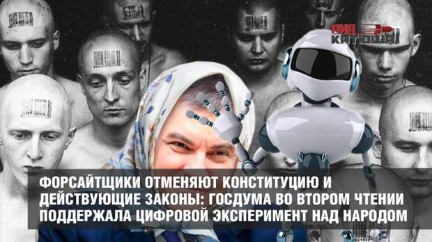Форсайтщики отменяют Конституцию и действующие законы: Госдума во втором чтении поддержала цифровой эксперимент над народом