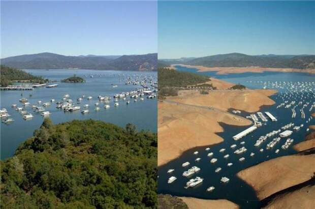 shrinking-lake-oroville-california-july-2011-and-august-2014