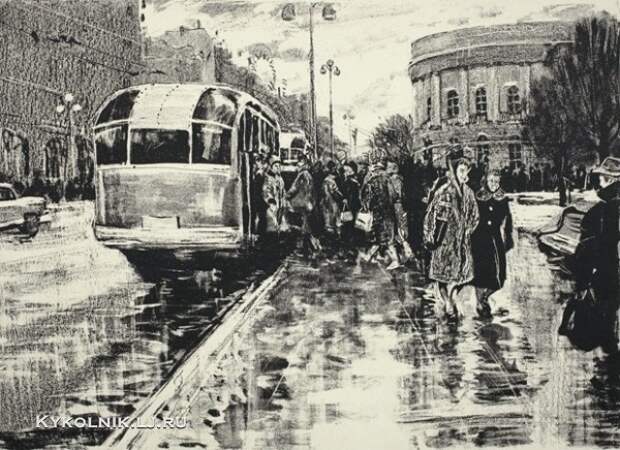 Белов Глеб Филиппович (Россия, 1937) «Городской пейзаж» 1961 Белов Глеб Филиппович (Россия, 1937) «Городской пейзаж» 1961