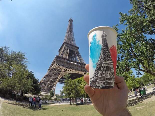 Париж, Эйфелева башня красиво, креатив, оригинально, путешествия, творчество, туризм, фото, художник