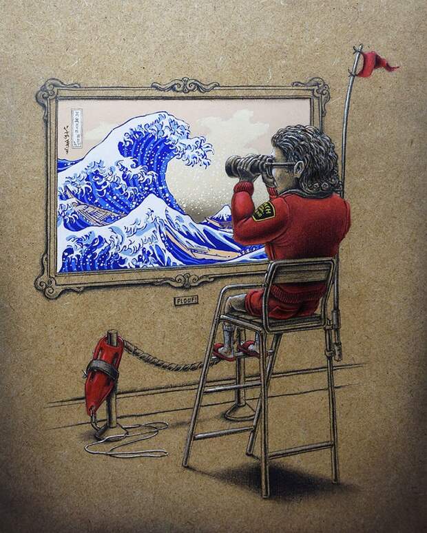Волна («Большая волна в Канагаве», Кацусика Хокусай) Пез, забавно, искусство, картины, художник, шедевр
