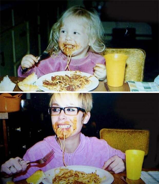 Взрослые люди воссоздали свои детские фотографии: получилось очень мило