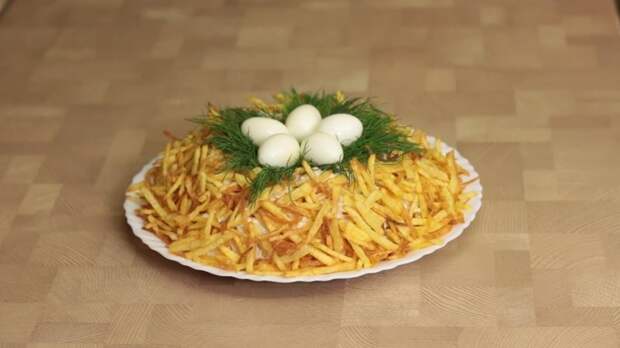 Один из самых вкусных салатов Гнездо глухаря IrinaCooking, видео рецепт, еда, кулинария, куриный салат, рецепт, салат гнездо глухаря