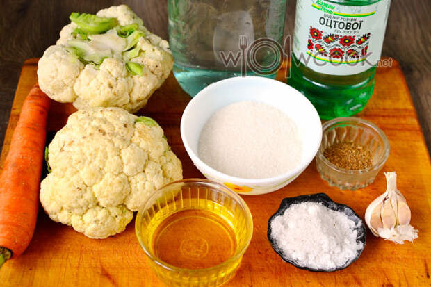 Ингредиенты для приготовления цветной капусты по-корейски