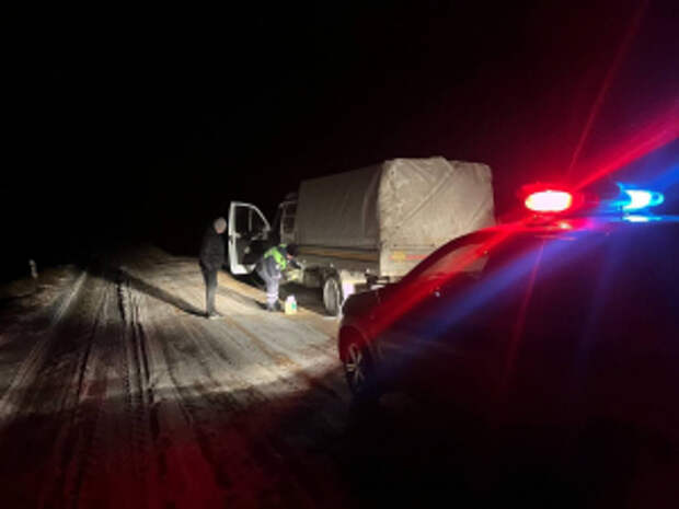 В Оренбургской области полицейские помогли троим гражданам на дороге