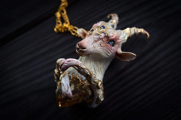 Magical Jewelry And  Creatures From Polymer Clay And Minerals