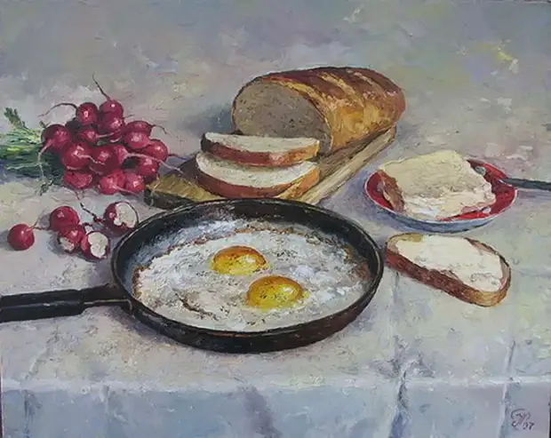 Картинки по запросу натюрморт с яичницей
