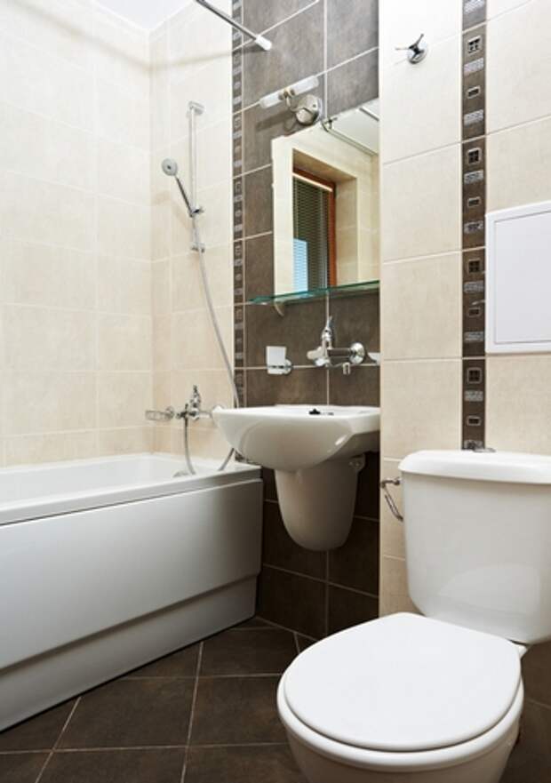 Modern bathroom in brown color